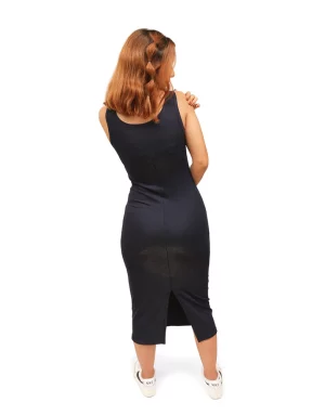 Vestido Midi Ins Azul Marino